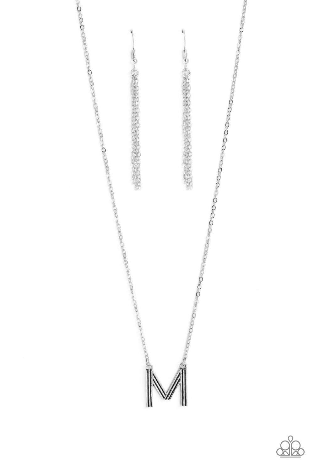 Leave Your Initials  M - Silver Necklace - Jewelry by Bretta