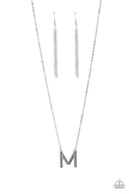 Leave Your Initials  M - Silver Necklace - Jewelry by Bretta