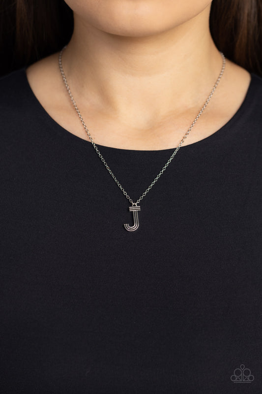 Leave Your Initials - J Silver Necklace - Jewelry by Bretta