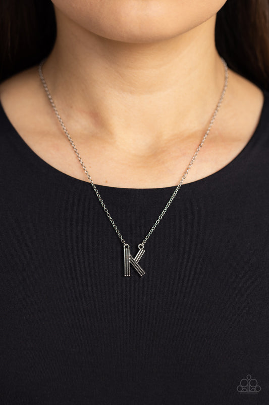 Leave Your Initials - Silver - K Silver Necklace - Jewelry by Bretta