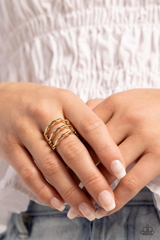 Corded Command Gold Ring - Jewelry by Bretta
