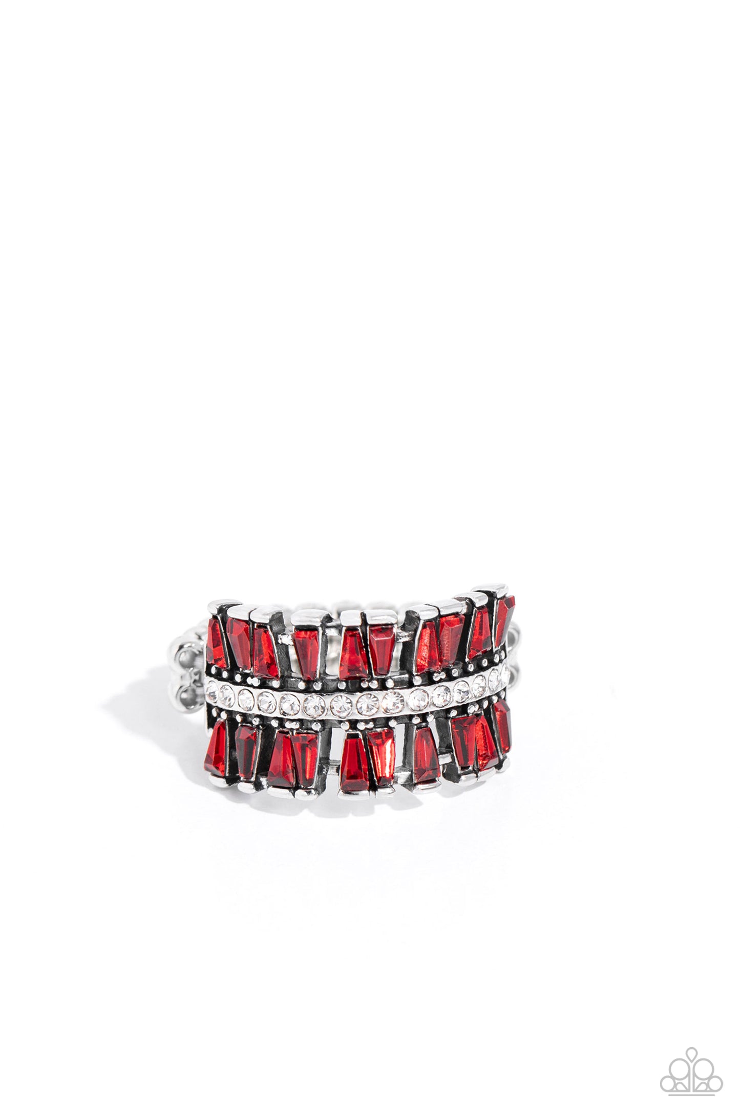 Staggering Stacks Red Ring - Jewelry by Bretta