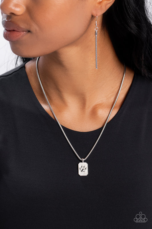 PAW to the Line White Necklace - Jewelry by Bretta