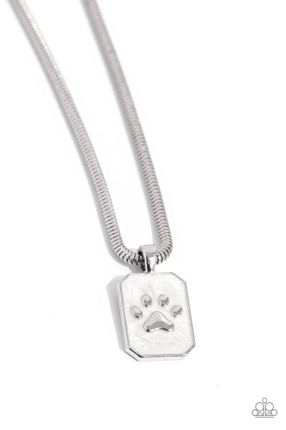 PAW to the Line White Necklace - Jewelry by Bretta