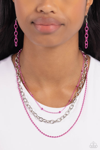 Mardi Gras Mayhem Pink Necklace - Jewelry by Bretta