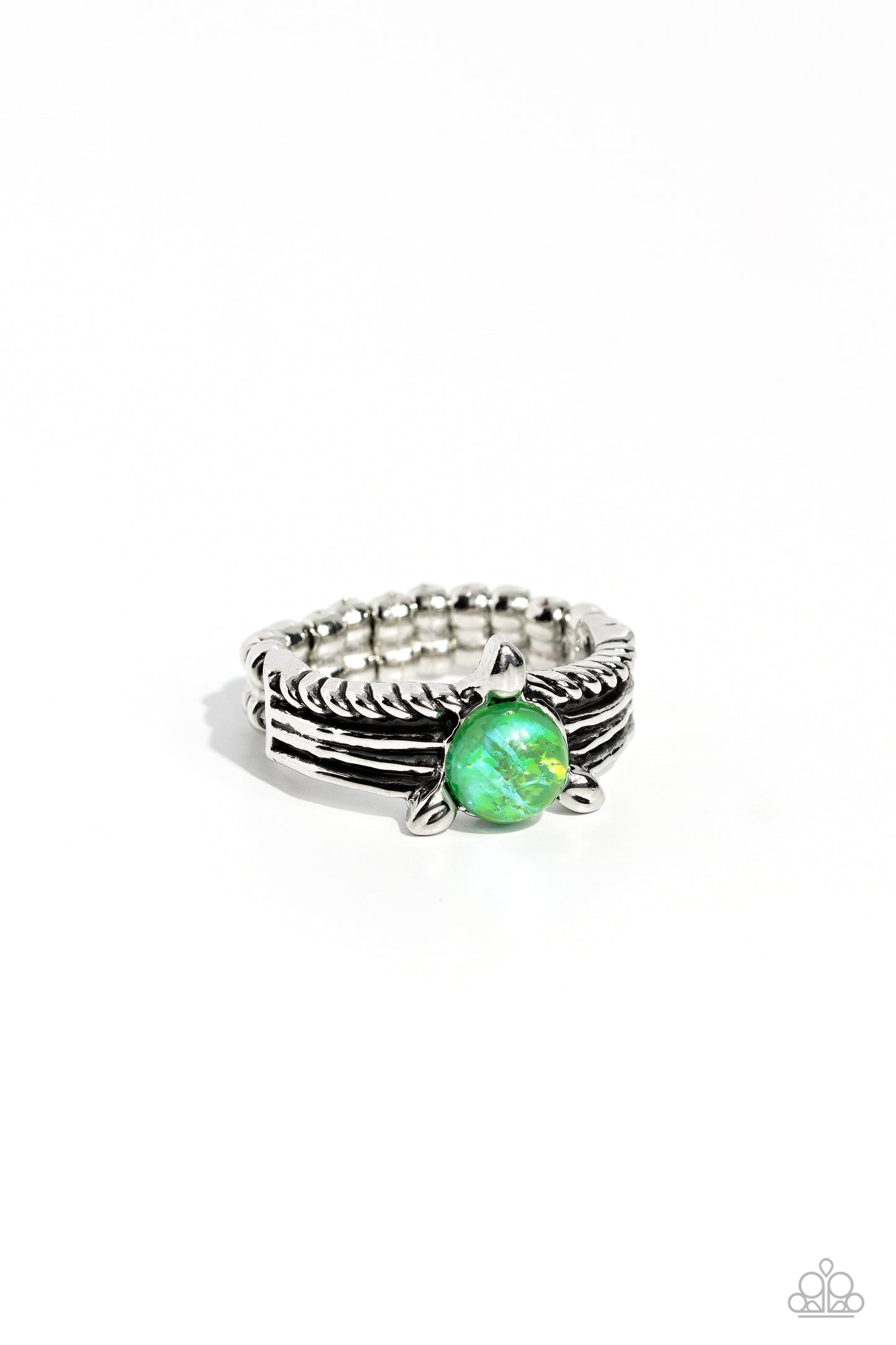 Sinuous Spotlight Green Ring - Jewelry by Bretta