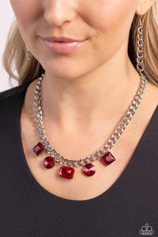 Alternating Audacity Red Necklace - Jewelry by Bretta