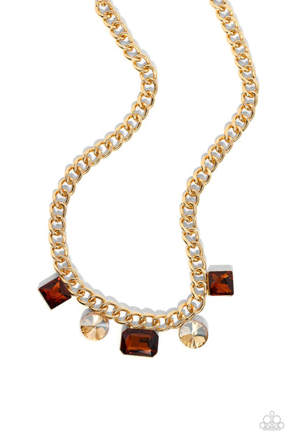 Alternating Audacity Brown Necklace - Jewelry by Bretta