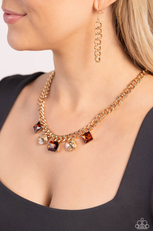 Alternating Audacity Brown Necklace - Jewelry by Bretta