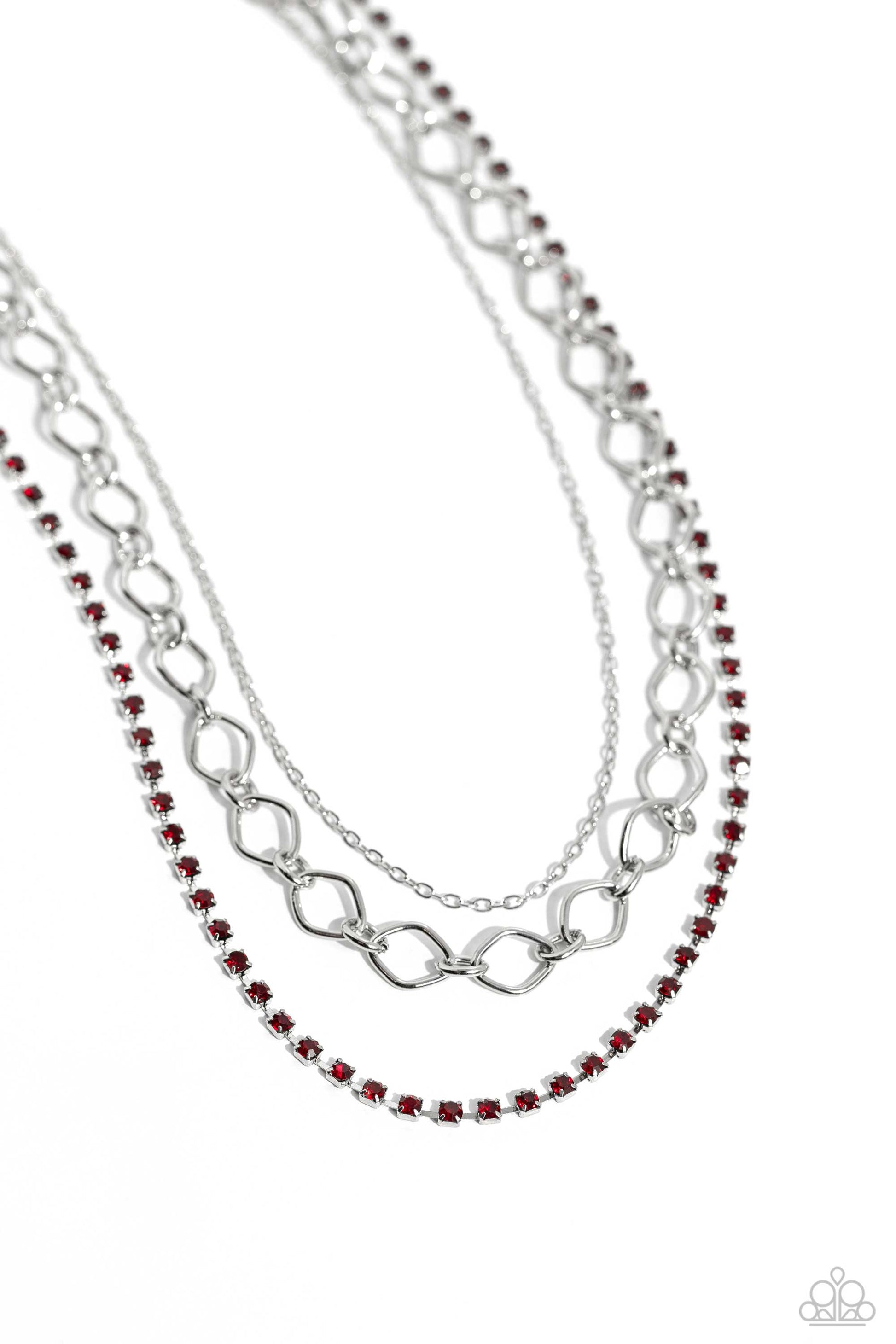 Tasteful Tiers Red Necklace - Jewelry by Bretta
