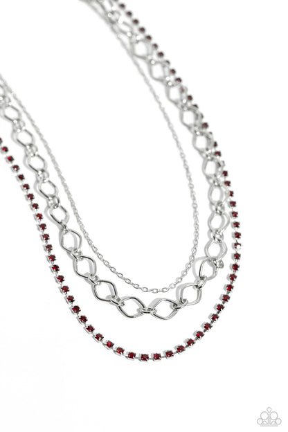 Tasteful Tiers Red Necklace - Jewelry by Bretta