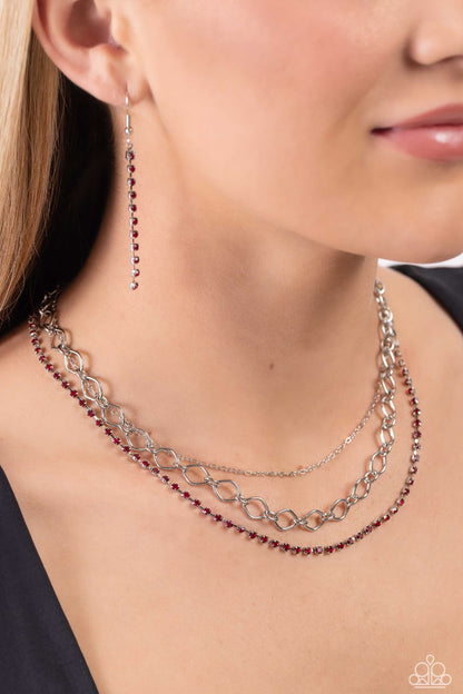 Tasteful Tiers Red Necklace - Jewelry by Bretta