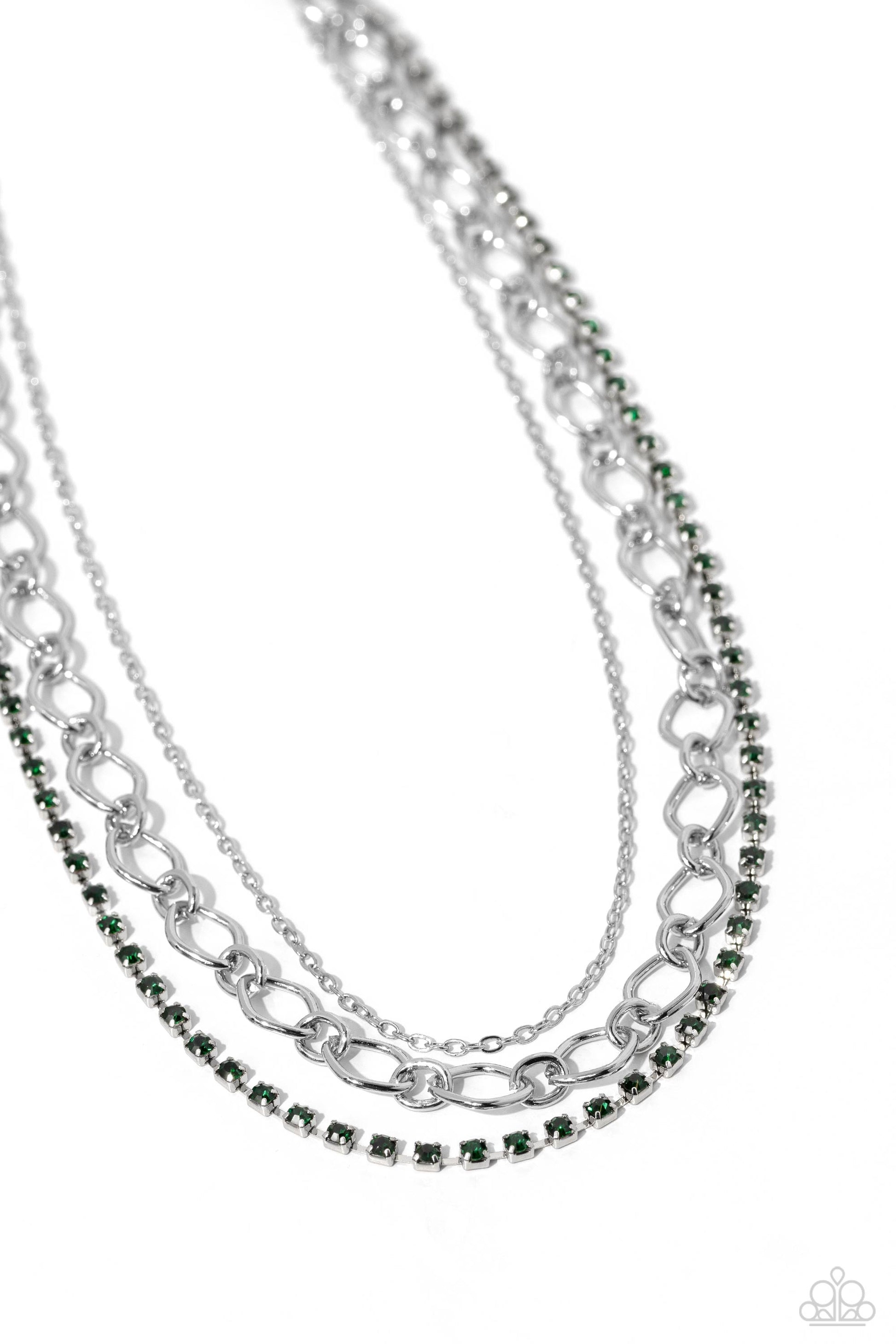 Tasteful Tiers Green Necklace - Jewelry by Bretta