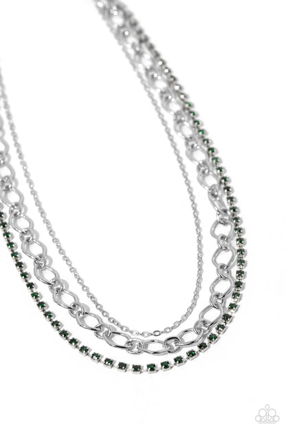 Tasteful Tiers Green Necklace - Jewelry by Bretta