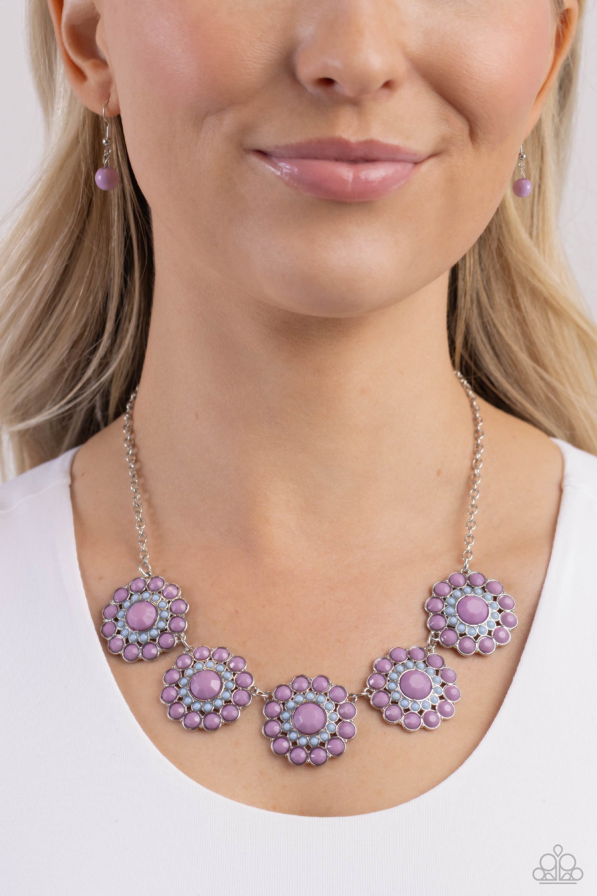 Floral Fervor Purple Necklace - Jewelry by Bretta