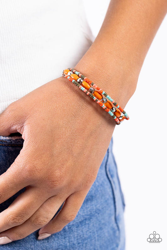For WOOD Measure Orange Coil Bracelet - Jewelry by Bretta