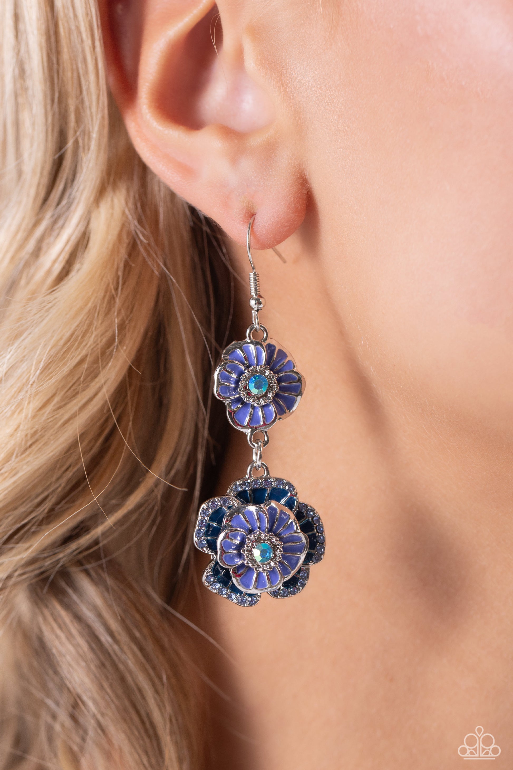 Intricate Impression Blue Earrings - Jewelry by Bretta