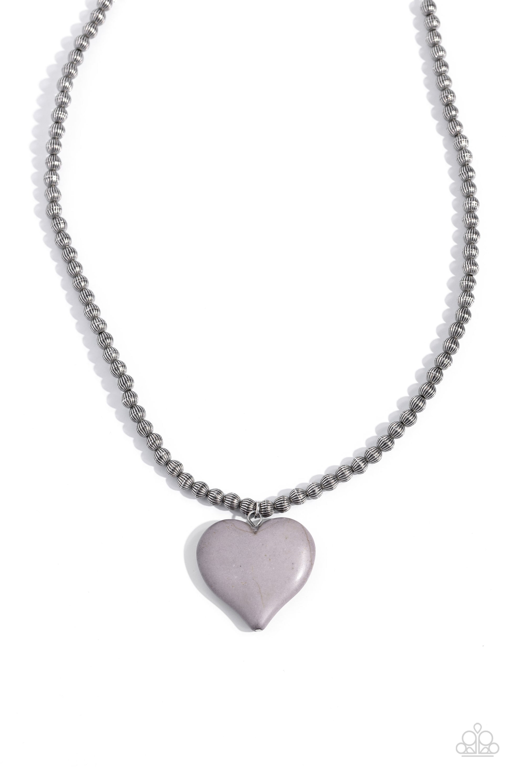 Picturesque Pairing Silver Heart Necklace- Jewelry by Bretta