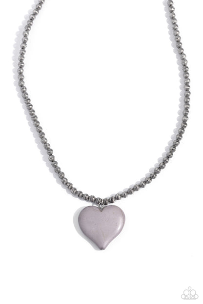 Picturesque Pairing Silver Heart Necklace- Jewelry by Bretta