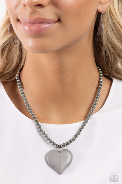 Picturesque Pairing Silver Heart Necklace- Jewelry by Bretta