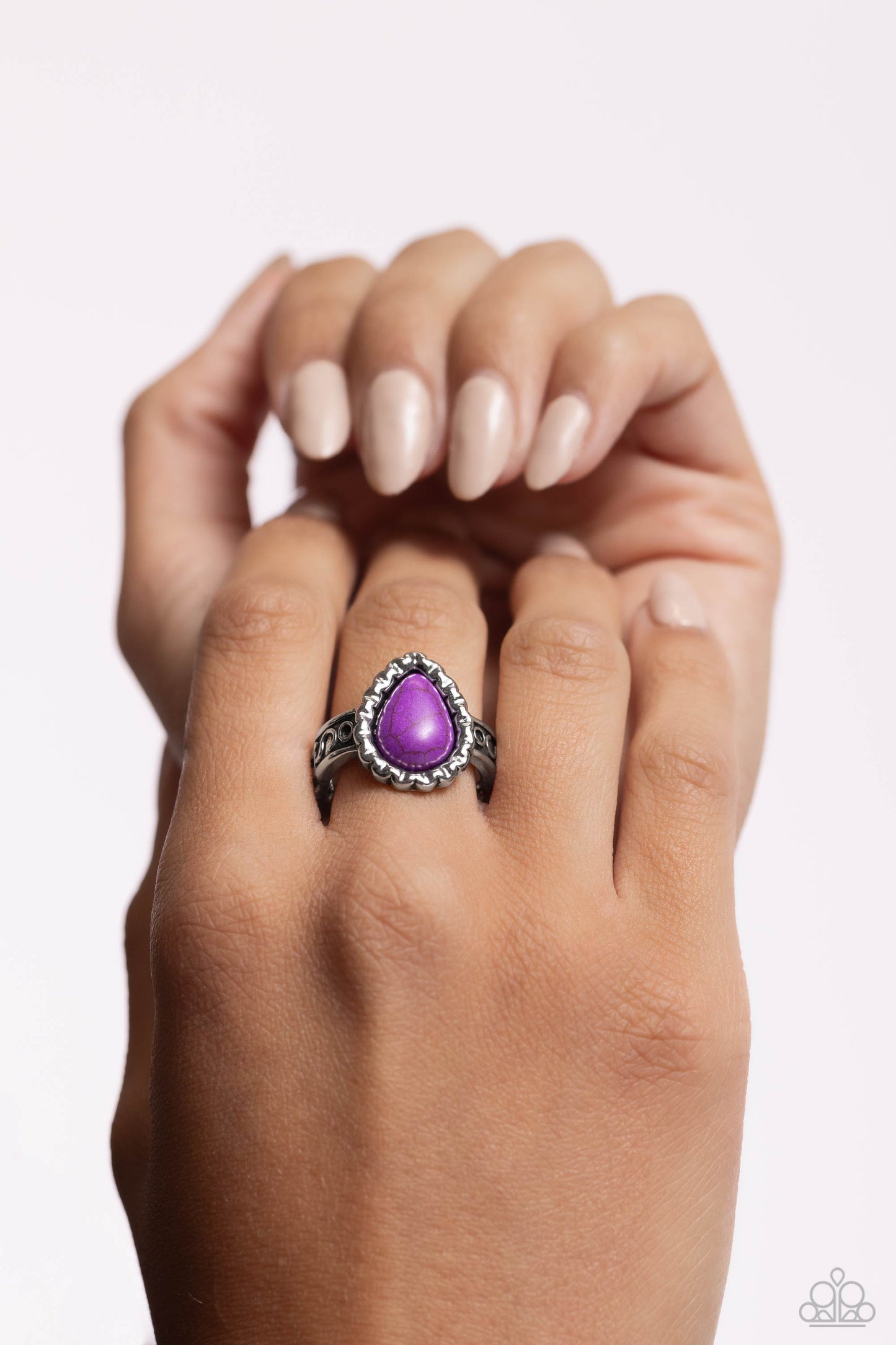 Scalloped Showcase Purple Ring - Jewelry by Bretta