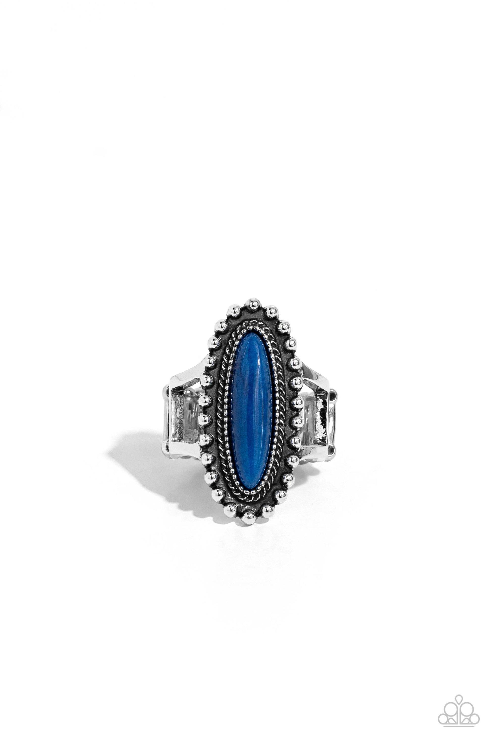 Oblong Occasion Blue Ring - Jewelry by Bretta