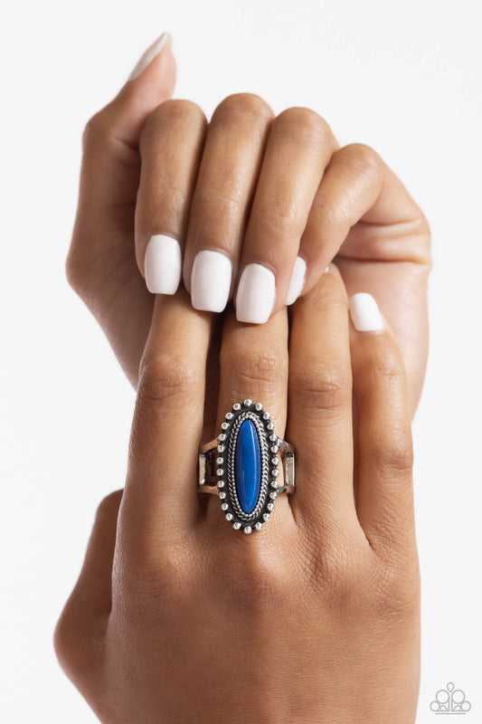 Oblong Occasion Blue Ring - Jewelry by Bretta