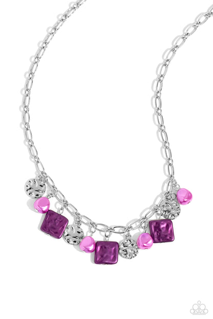 Sophisticated Squared Purple Necklace - Jewelry by Bretta