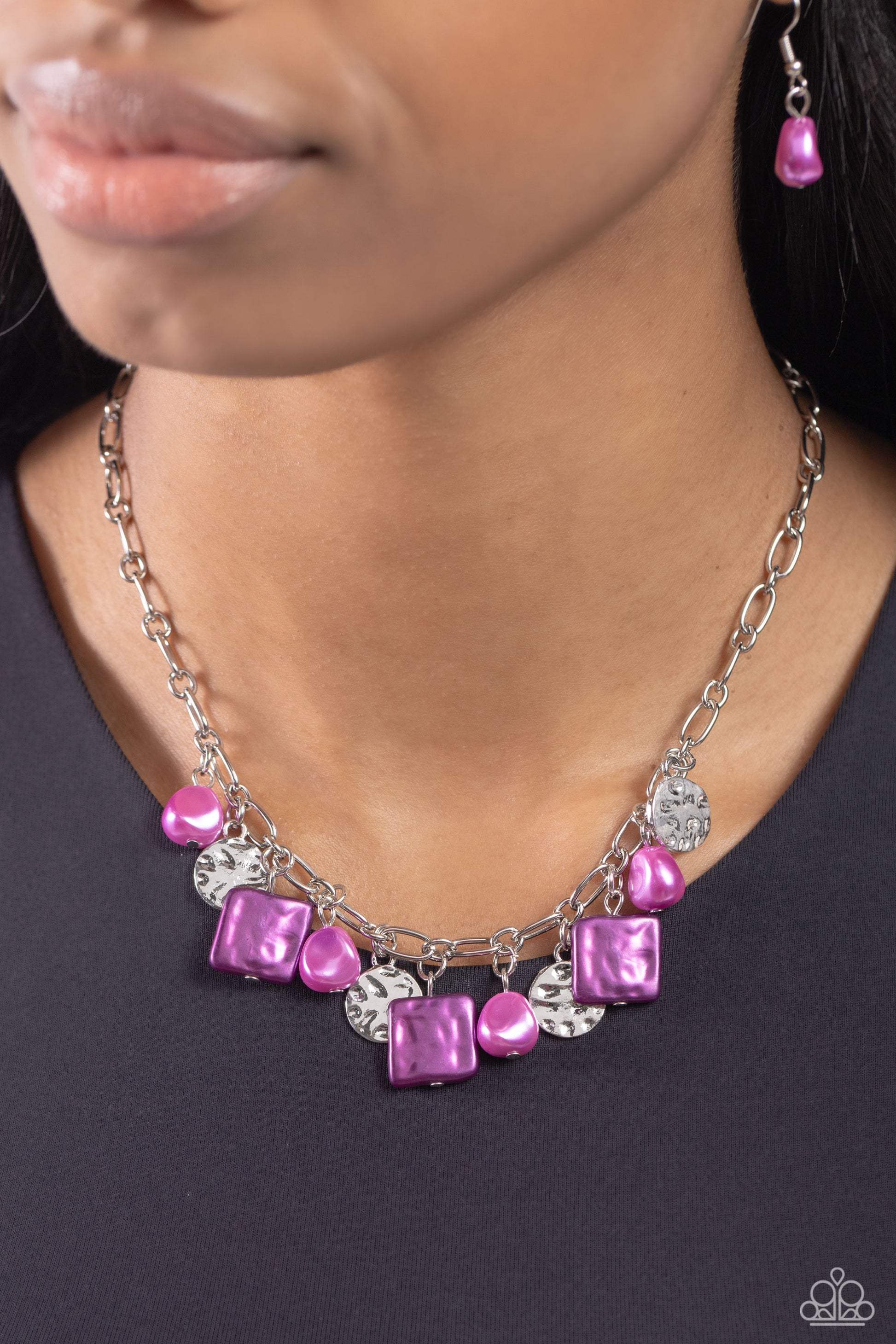 Sophisticated Squared Purple Necklace - Jewelry by Bretta