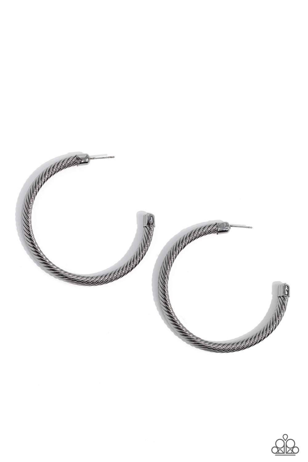 Roped in Radiance Black Hoop Earrings - Jewelry by Bretta