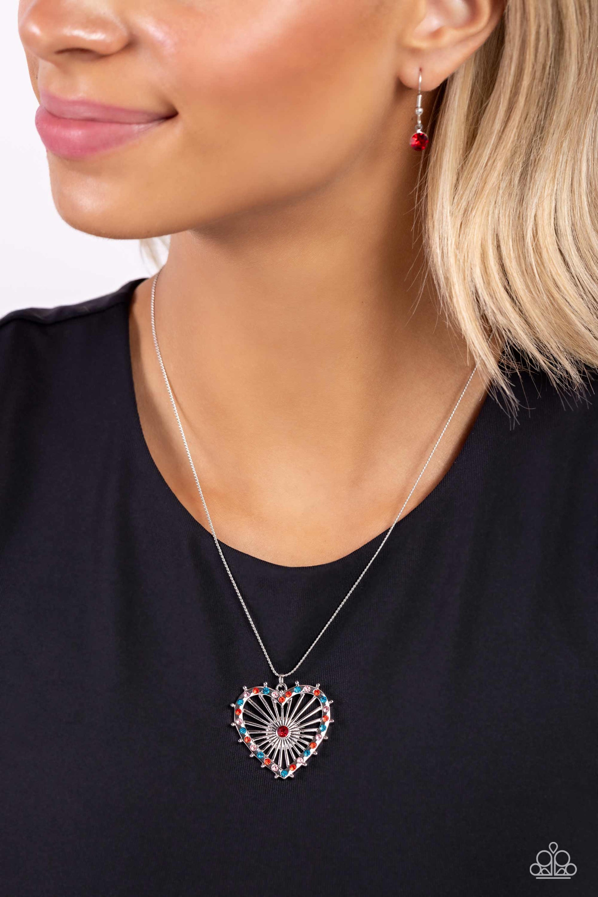 Flirting Ferris Wheel Red Necklace - Jewelry by Bretta