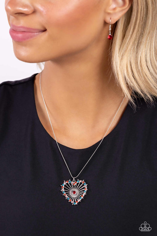 Flirting Ferris Wheel Red Necklace - Jewelry by Bretta