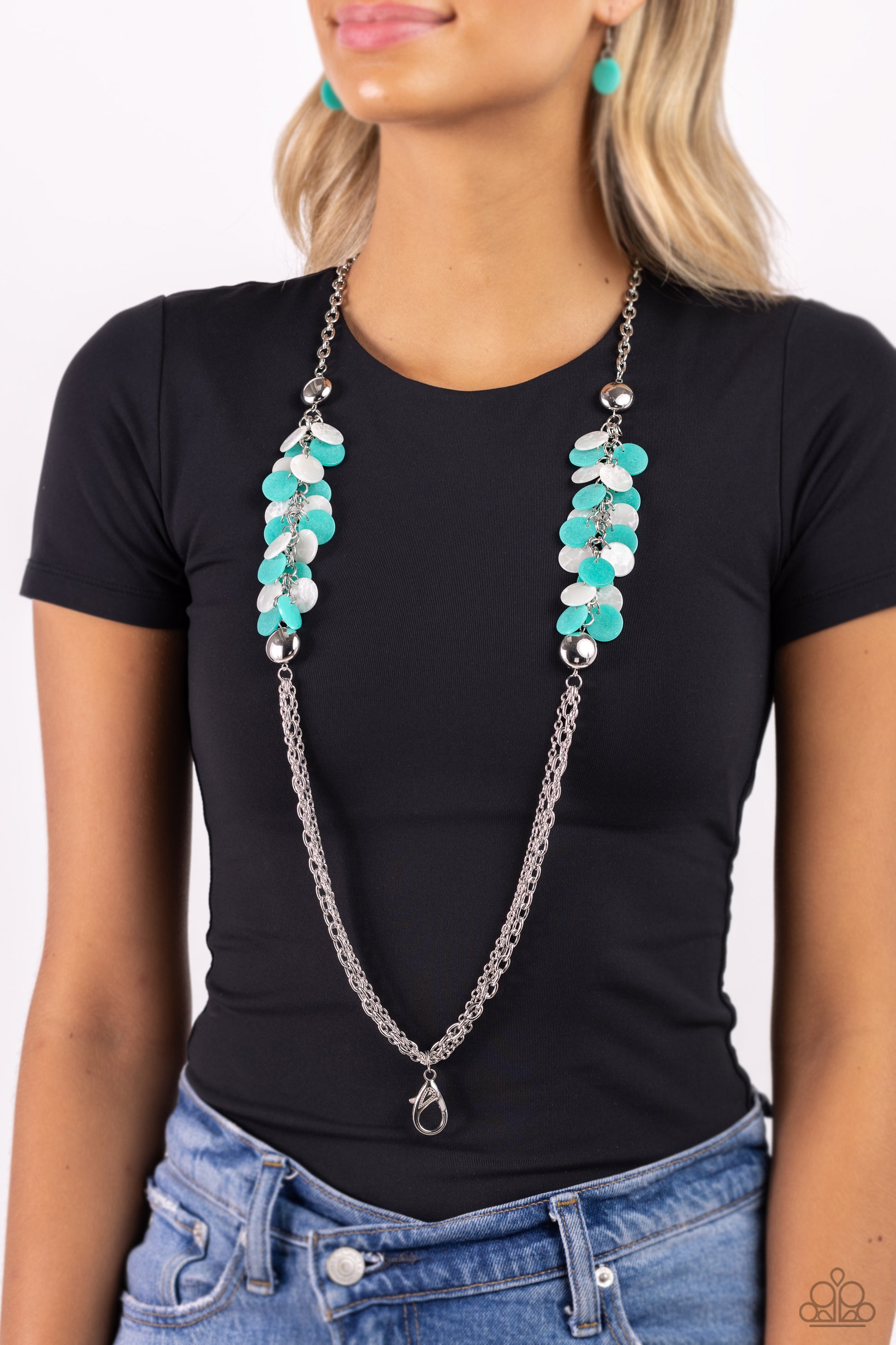 Shell Sensation Green Lanyard Necklace - Jewelry by Bretta