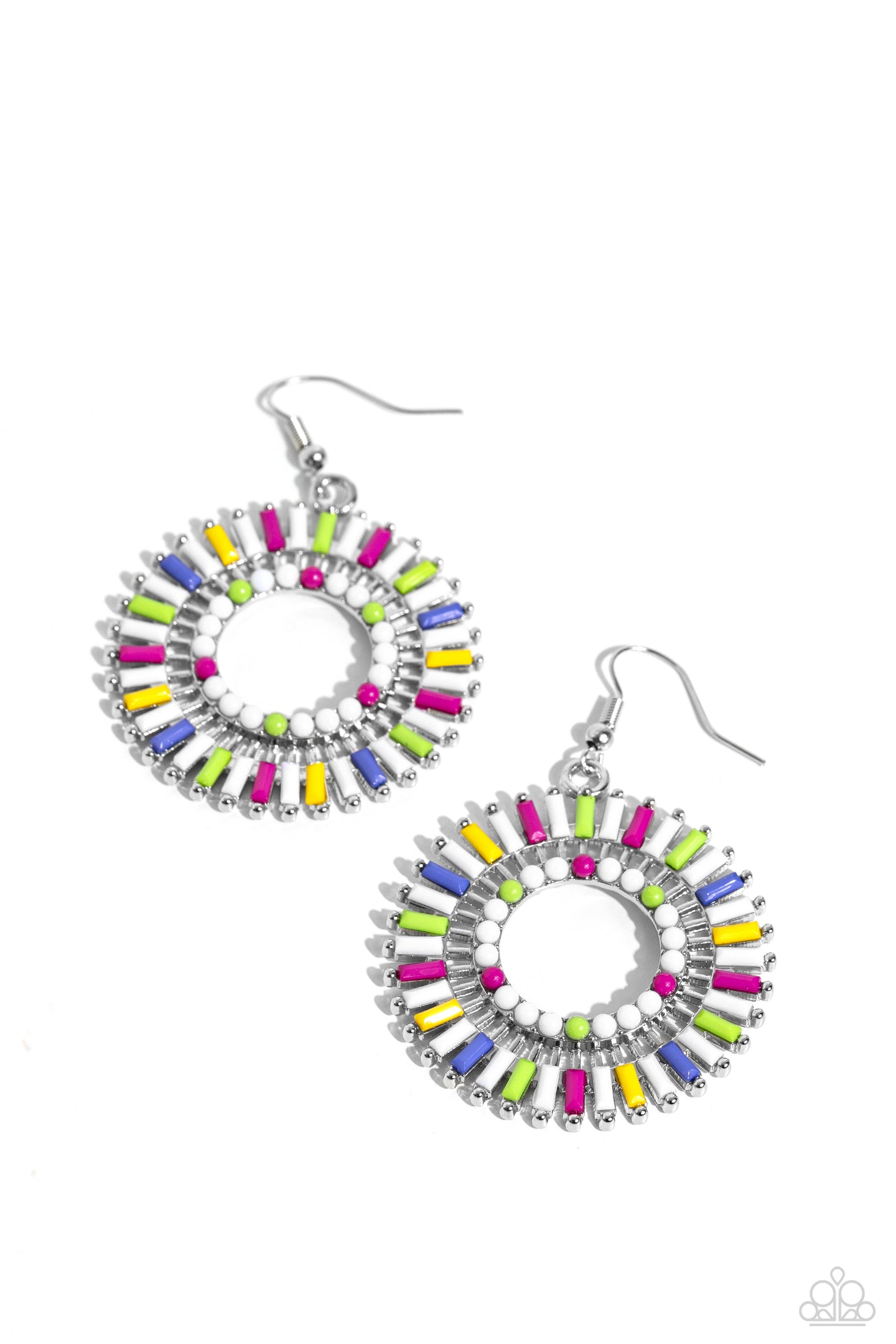Ferris Wheel Finale White Earrings - Jewelry by Bretta