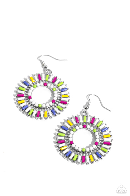 Ferris Wheel Finale White Earrings - Jewelry by Bretta