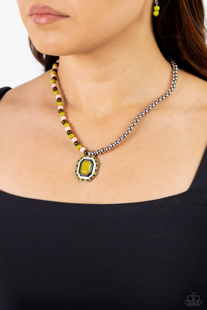 Contrasting Candy Green Necklace - Jewelry by Bretta