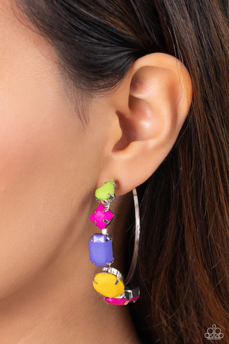 Geometric Gamer Pink Hoop Earrings - Jewelry by Bretta