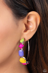 Geometric Gamer Pink Hoop Earrings - Jewelry by Bretta