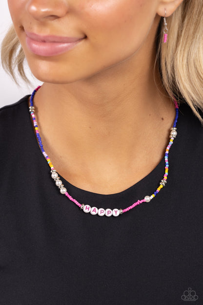 Happy to See You Pink Necklace - Jewelry by Bretta
