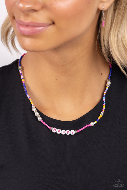 Happy to See You Pink Necklace - Jewelry by Bretta