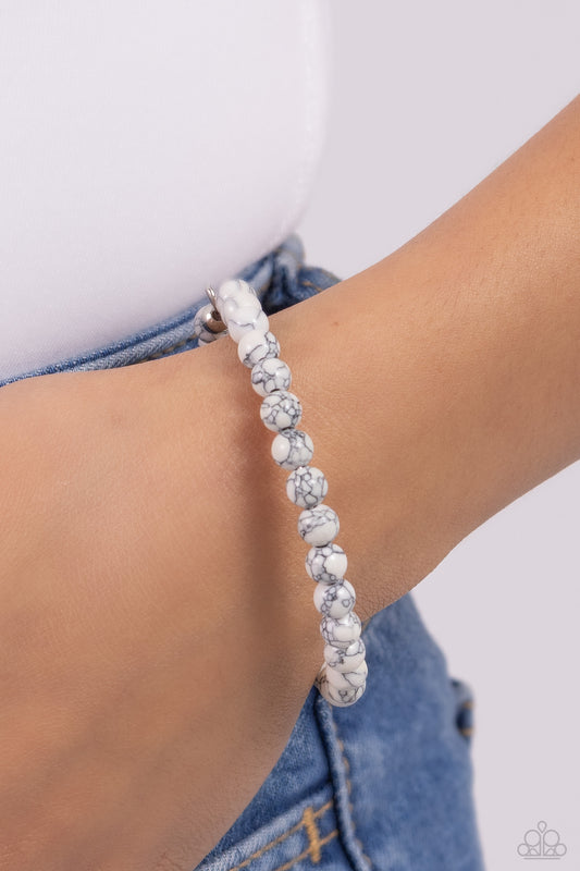 Sinuous Stones White Bracelet  - Jewelry by Bretta