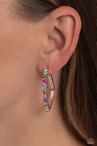 Triangular Tapestry Rose Gold  Hoop Earrings - Jewelry by Bretta