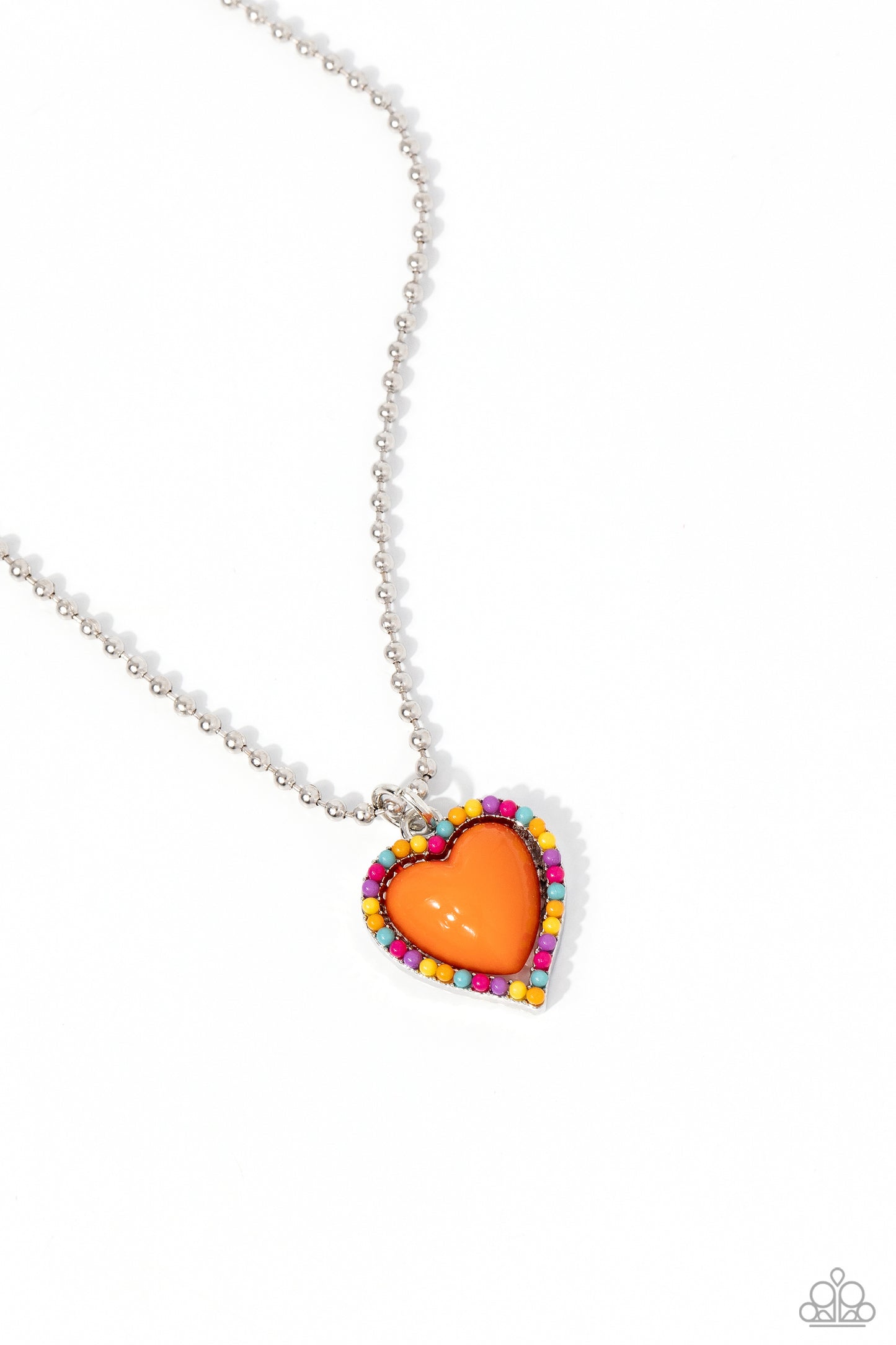 Romantic Ragtime Orange Heart Necklace - Jewelry by Bretta