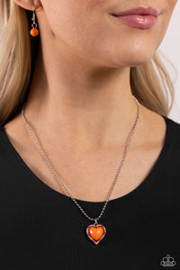 Romantic Ragtime Orange Heart Necklace - Jewelry by Bretta