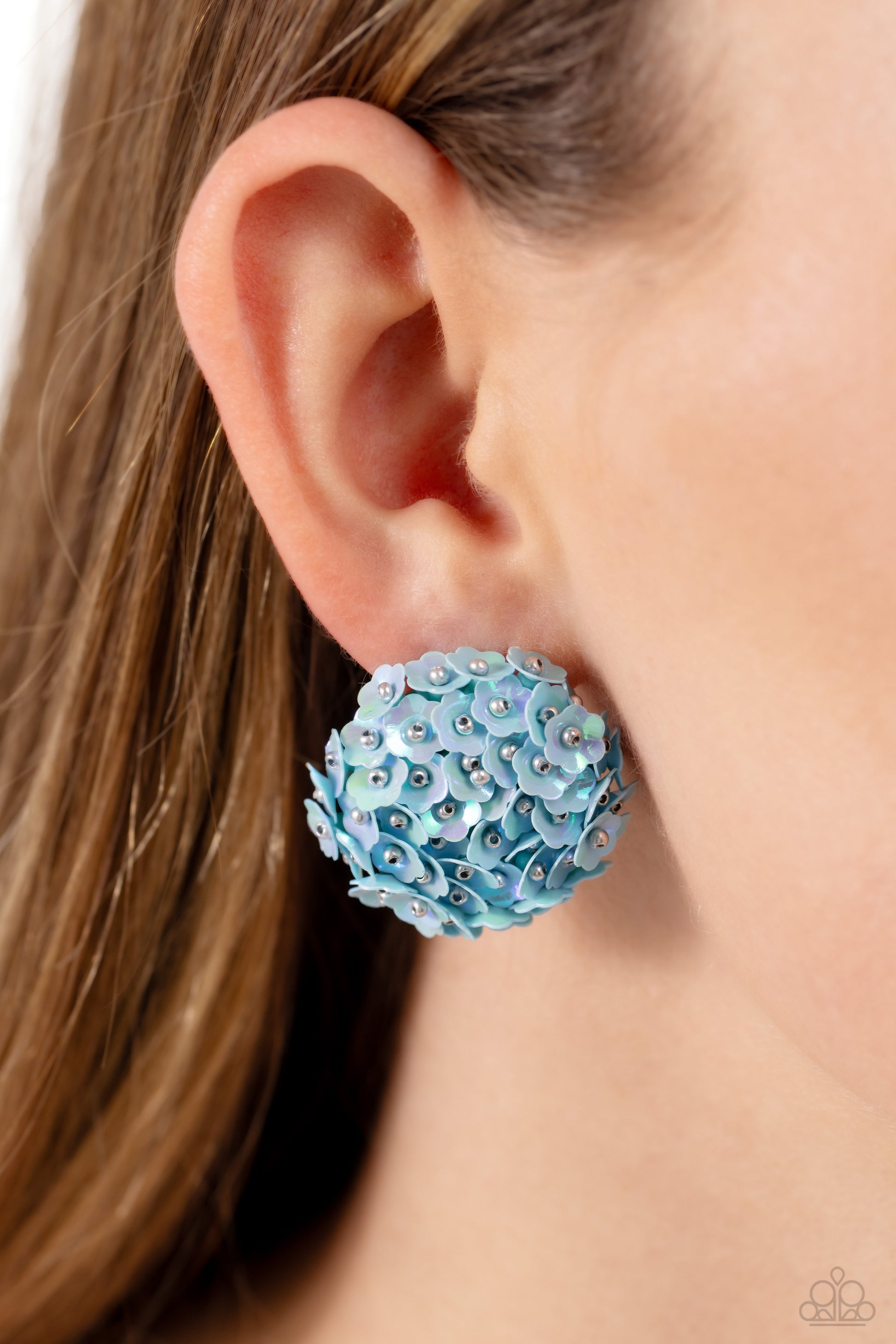 Corsage Character Blue Earrings - Jewelry by Bretta