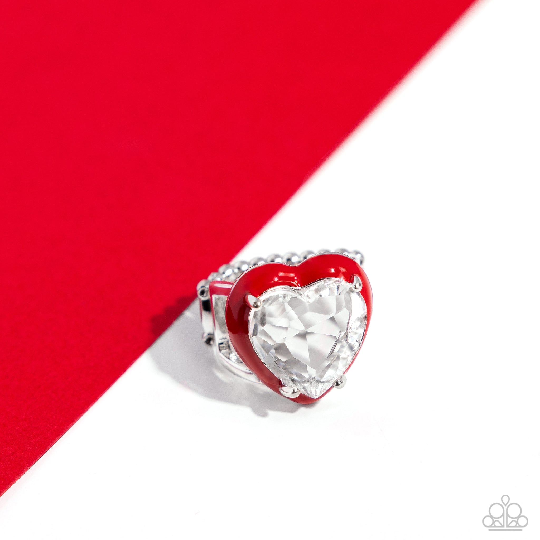 Gold Red Stone Heart Ring - Lovisa