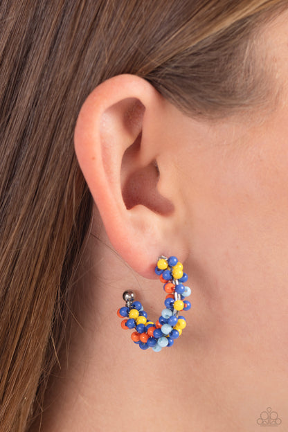 Balloon Backdrop Blue Hoop  Earrings - Jewelry by Bretta