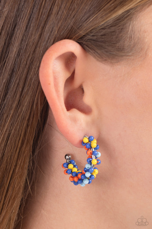 Balloon Backdrop Blue Hoop  Earrings - Jewelry by Bretta