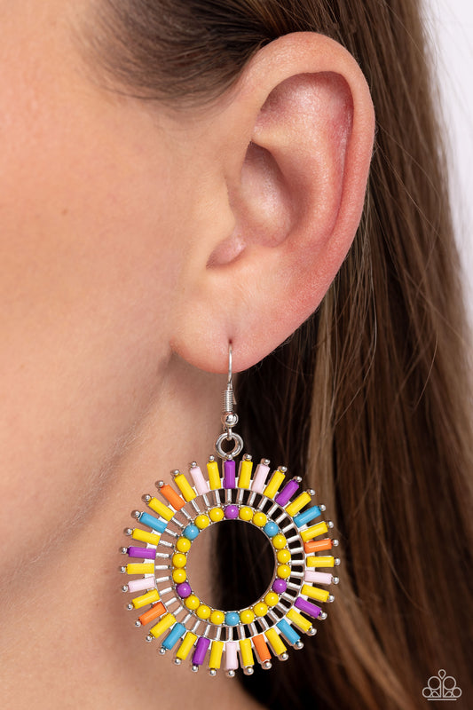 Ferris Wheel Finale Yellow Earrings - Jewelry by Bretta