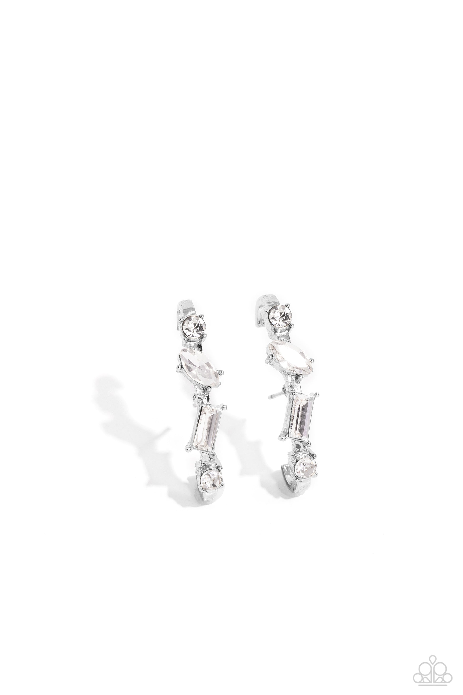 Sliding Shimmer White Earrings - Jewelry by Bretta